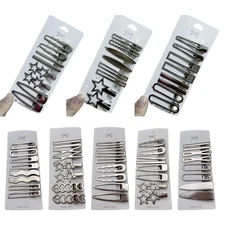 Unique Barrettes Silver Hair Clip For Teens Girls Thin Hair Secure Grip Duckbill