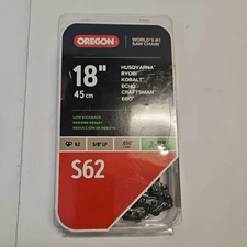 Oregon S62 18" Chainsaw Chain 2 Pack Low Kickback  62 Link 3/8” .050”