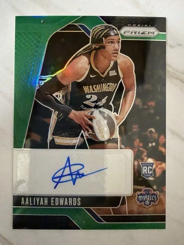 2024 Panini Prizm WNBA - Signatures Aaliyah Edwards #SG-AE Green Prizm (AU, RC)