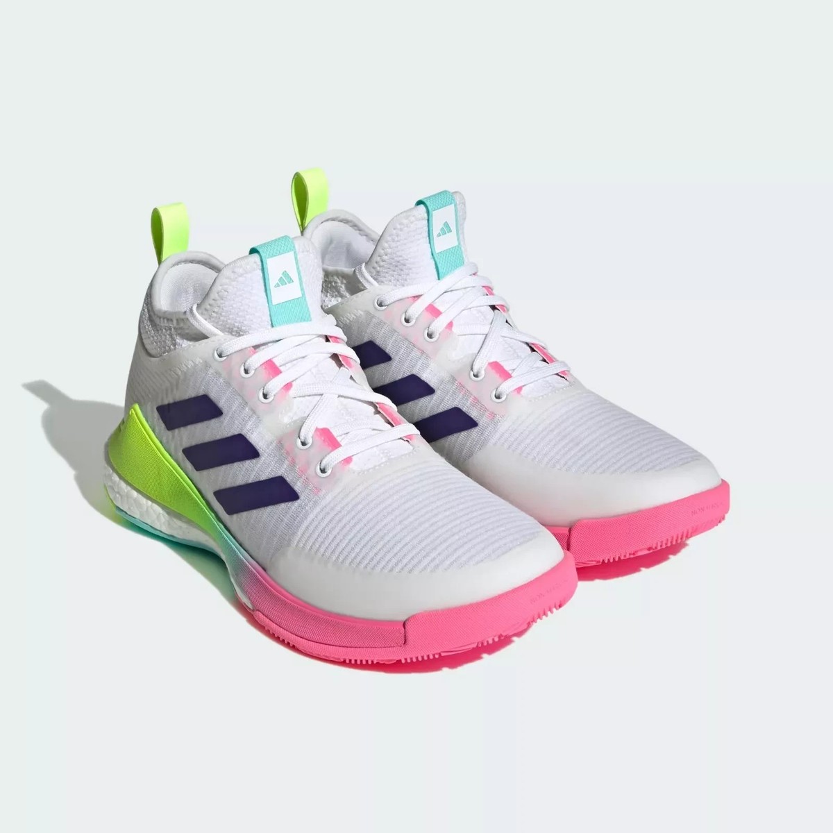 NEW Adidas Women's Crazyflight Mid Volleyball Shoes White Pink