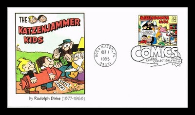 THE KATZENJAMMER KIDS AMERICAN COMIC STRIP 1995 FLEETWOOD PREMIUM CACHET FDC una