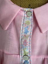 True Vintage Koffee Kasual Housecoat House Dress Snap Front Short Sleeve Pink M