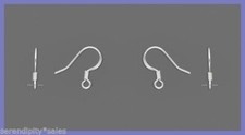 144 SILVER PLATED FRENCH HOOKS Ear Wires  Flat with Coil  Nickel  Lead Free