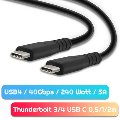 USB4 Kabel Thunderbolt 3/4 240W 40Gbps Datenkabel USB-C Kabel Schnellladekabel +