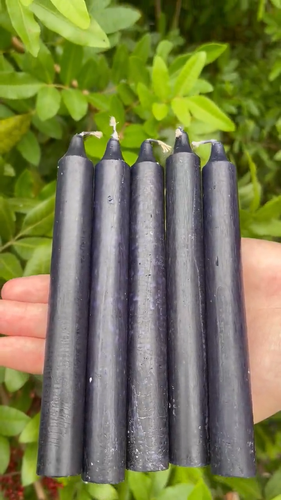 5 Taper Candles 6" Black: Ritual, Spell, Household, Decor, Unscented (Bulk Lot) - Video 1 van 1
