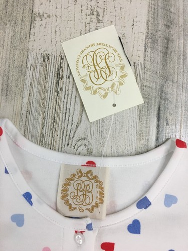 The Beaufort Bonnet Company Marion Rose Romper Happy Hearts Girls 6 NEW - Picture 5 of 13