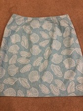 Lilly Pulitzer Skirt Sea Shell Pattern Teal Blue SZ 4