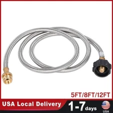 6FT 8FT 12FT Stainless Braided Propane Hose Adapter 1lb to 20lb Propane Tank