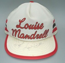 Vintage Three Stripe Louise Mandrell Signed Country Singer Trucker Hat USA Made