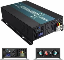 2000W Pure Sine Wave Inverter 24V DC to 120V AC Truck Car solar Off Grid Power