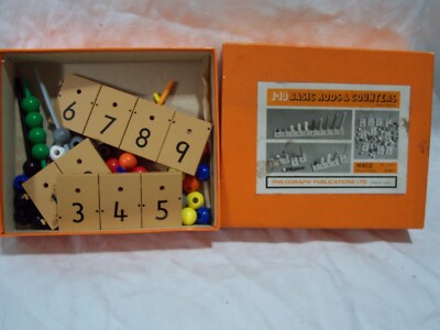 Vintage 1977 Philograph Publikationen frühes Lernen grundlegende Stäbe und Zähler Spiel