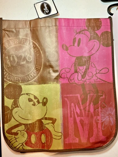 Mickey Mouse & Minnie Mouse Reusable Shopping Bag Disney New 13 x13 x 5 Disney