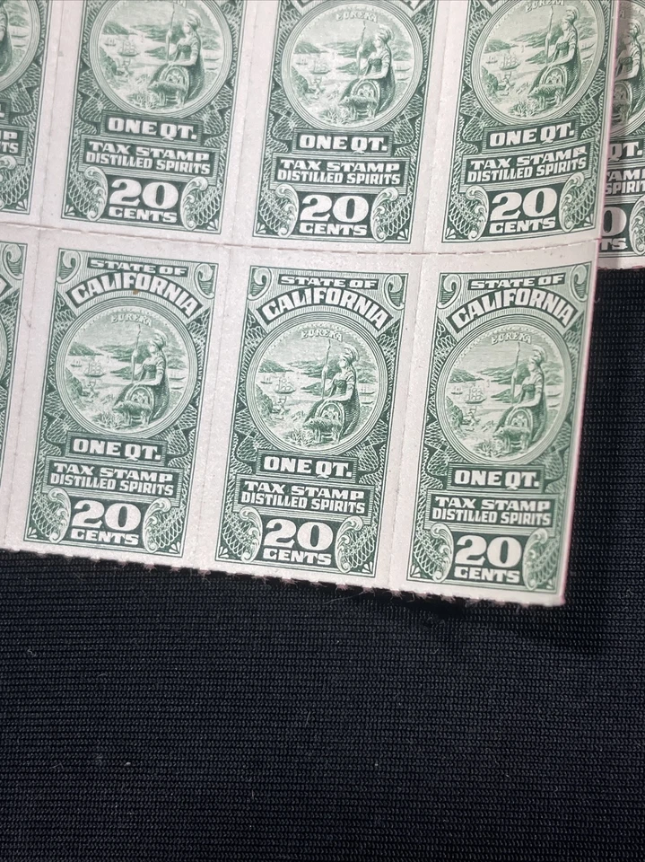 Vintage US TAX STAMP State of California 10c 16c 20c  110 sheet ( 1320 Stamps ) - Image 4 of 4