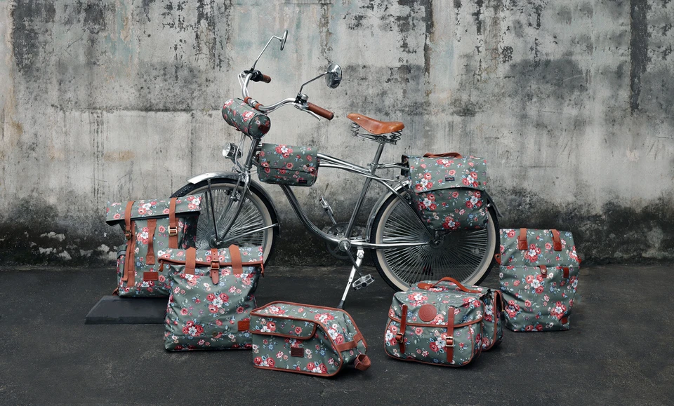 TOURBON Cycling Roll Top Shoulder Bag Canvas Bike Single Rear Pannier Women Gift Foto 3 de 4