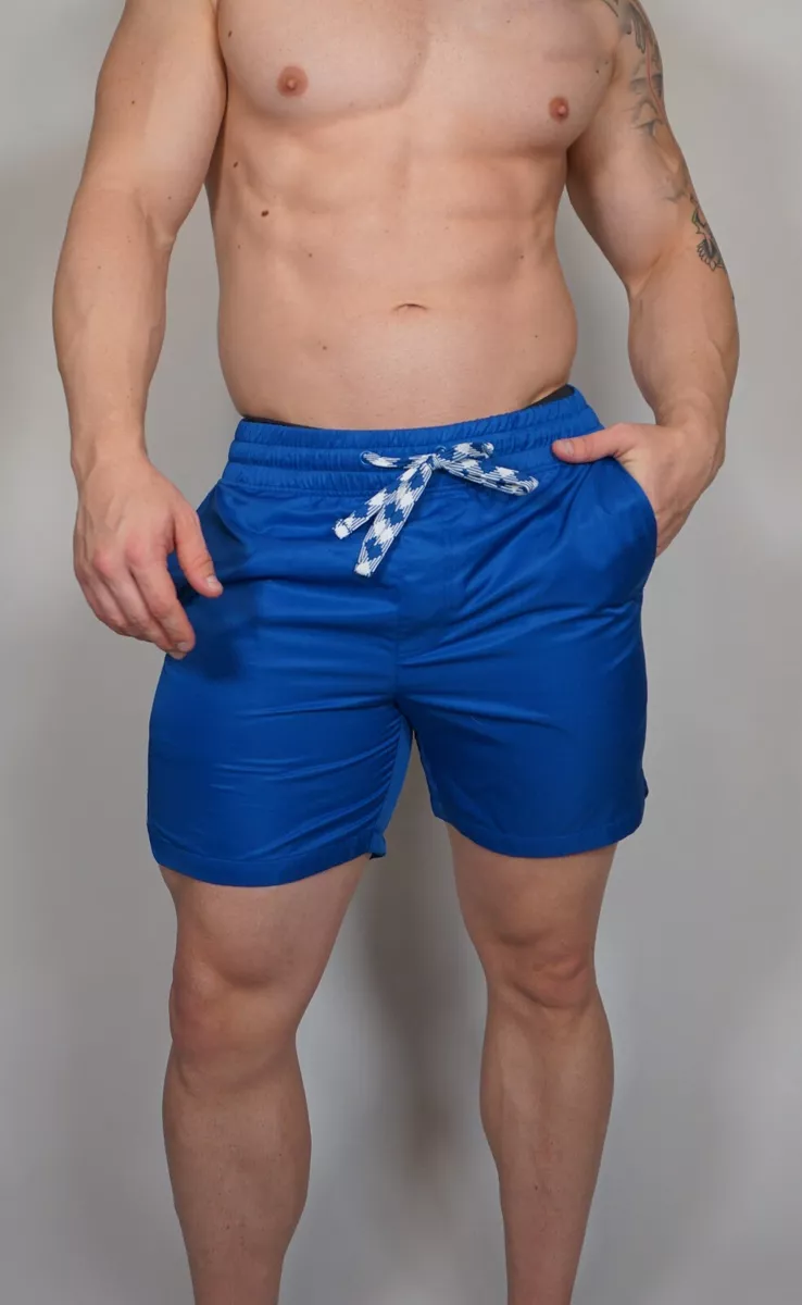 MEN S BLUE SHORTS WITH DRAWSTRING WAIST ADULT SMALL