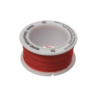 OK INDUSTRIES R-30R-0050 Wire Wrapping Wire,30 AWG,Red,50ft 2TDU1