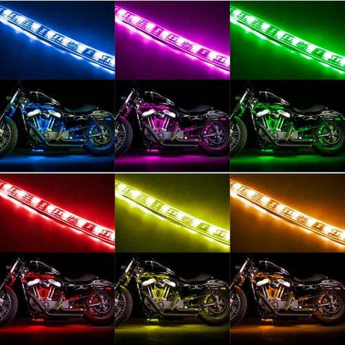 16PCS RGB bluetooth Motorcycle LED Light Accent Glow Neon Strip APP Control Kit - Picture 5 of 10