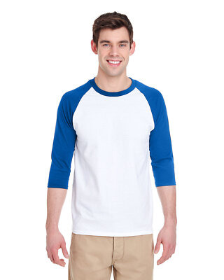 Gildan Adult Heavy Cotton Three-Quarter Raglan Sleeve Stylish Plain T Shirt G570