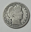 1901-O US silver half dollar Barber