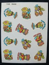 Vintage TREND Stinky Stickers full sheet scratch sniff T-142 HONEY bee sunflower