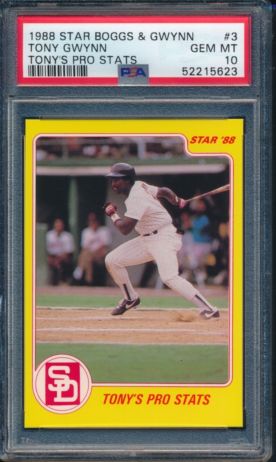 1988 Star Boggs & Gwynn Baseball TONY GWYNN PRO STATS 3 PSA 10 PADRES
