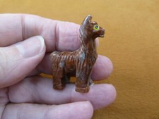 Y-LLA-ST-28 baby brown LLAMA carving SOAPSTONE stone PERU FIGURINE I love llamas