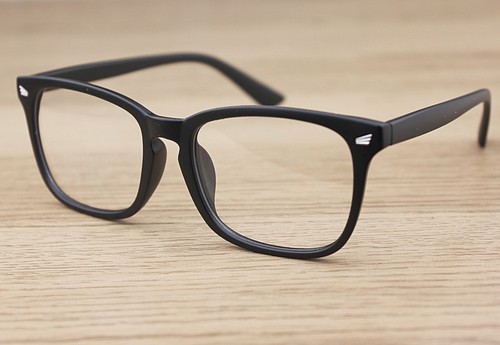Quadratisches Gestell Schlüsselloch klare Gläser Brille Damen Herren Mode - Bild 5 von 7