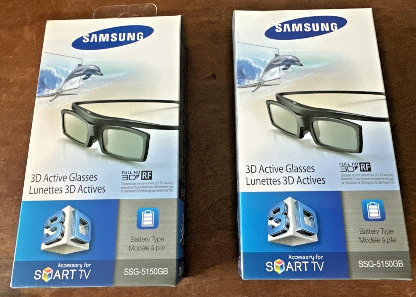 2 PK Samsung 3D UHD Active Glasses SSG-5150GB Black for Samsung Smart 3D TVs