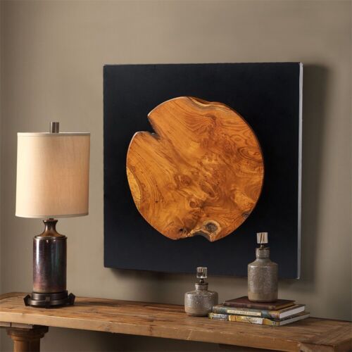 Decorazione da parete rustica in legno di teak 17''x 17'' casale bordo vivo decorazione arte da parete regali - Foto 4 di 14