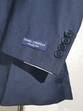 48R LORO PIANA Daniel CREMIEUX WOOL blue black Check Coat Sport Jacket Blazer
