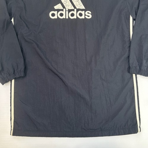 Adidas Jacket Men Medium Spell Out Stripe Logo Zip Pocket Party Run Gym Core Go - Picture 13 of 17