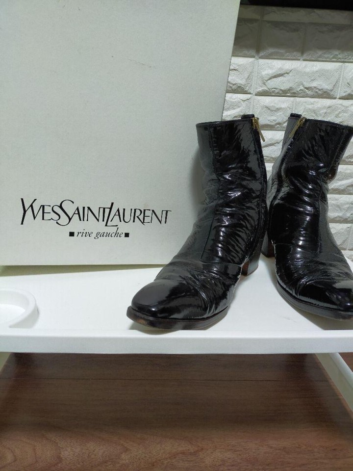 Yves Saint Laurent Rive Gauche enamel boots eBay