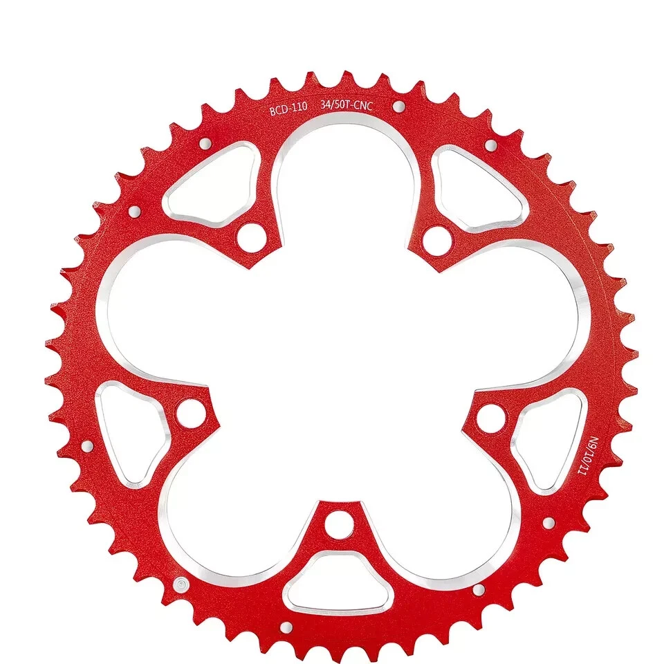 Plato de bicicleta de carretera WEST BIKING CNC 110BCD 34T 50T placa de dientes 8/9/10/11 velocidades Foto 4 de 4