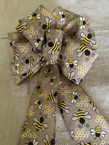 Burlap Bow,| Handmade, , Multiple Use, Easter, Colorful Spring,Basket Bows - Picture 3 of 12