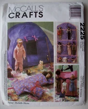 Fashion Doll accessories camping organizer craft pattern 2225 UNCUT
