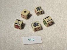 Vintage 5/8 Colorful Poker Dice Set Lot of 5 total dice