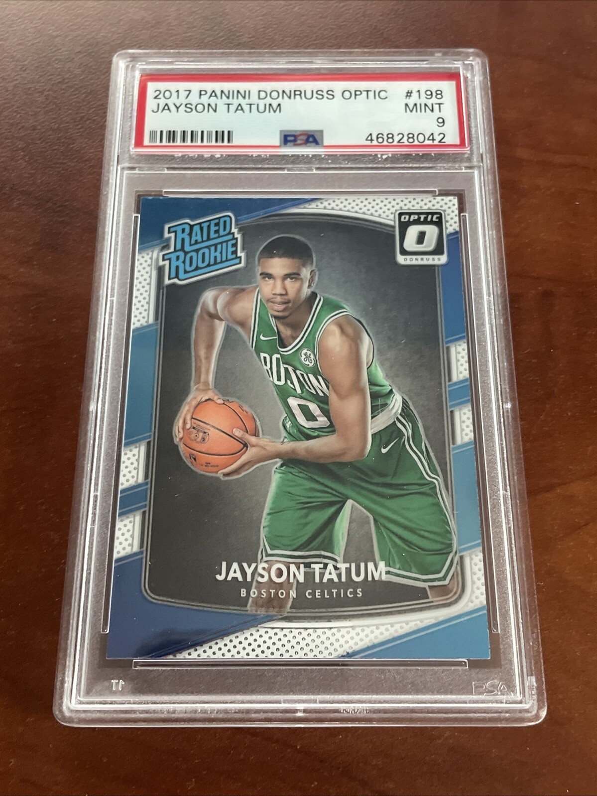 2017 PANINI DONRUSS OPTIC PURPLE #198 JAYSON TATUM ROOKIE RC PSA 9