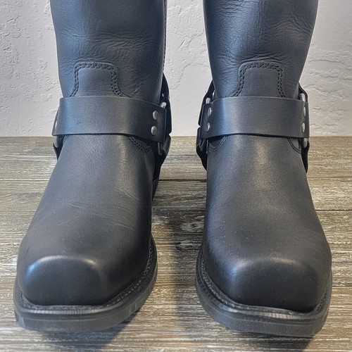 GEAR BOX Boots Mens Size 11D Black Leather Harness Biker Motorcycle 9115 Sq Toe - Picture 5 of 24