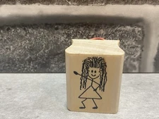 AIP VIP rubber stamp girl points left D-2135