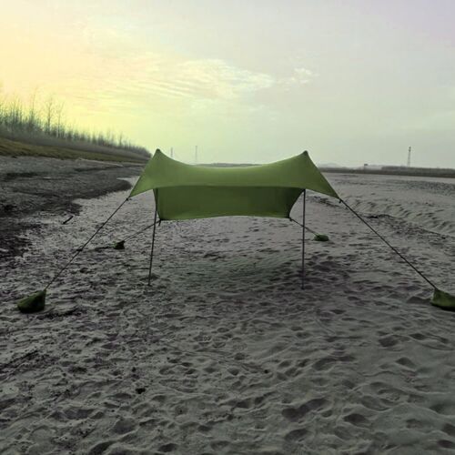 Strandhütte Sonnenschutz Zelt mit Sandbeutel Anker Sonnensegel Strandzelt - Bild 1 von 40