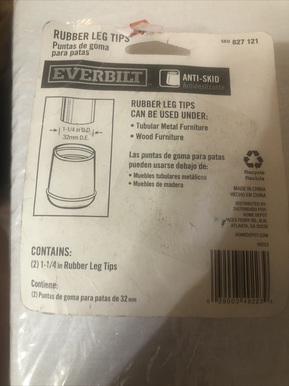 Everbilt AntiSkid Rubber Leg Tips 1 1/4" eBay