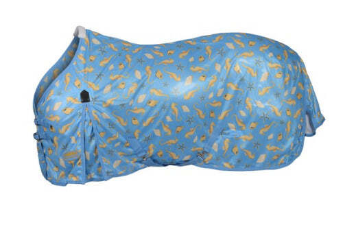 WeatherBeeta ComFiTec Essential Mesh II Standard Neck Fly Sheet SEAHORSE PRINT C