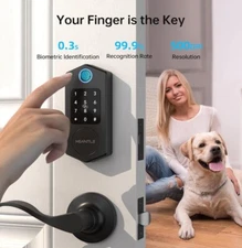 Keyless Entry Door Lock, HEANTLE Smart Lock Fingerprint Door Lock with Lever...