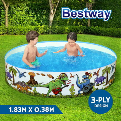 Bestway Kids Pool Round Above Ground Rigid Swimming Pools Dinosaur