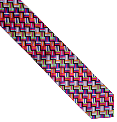 ROBERT TALBOTT BOC, STUNNING MULTICOLOUR 'STRIPED SQUARES' TIE, FREEPOST - Picture 2 of 5