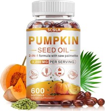 Pumpkin Seed Oil w/ Saw Palmetto - Cold Pressed - Essential Fatty Acids - 600ct.