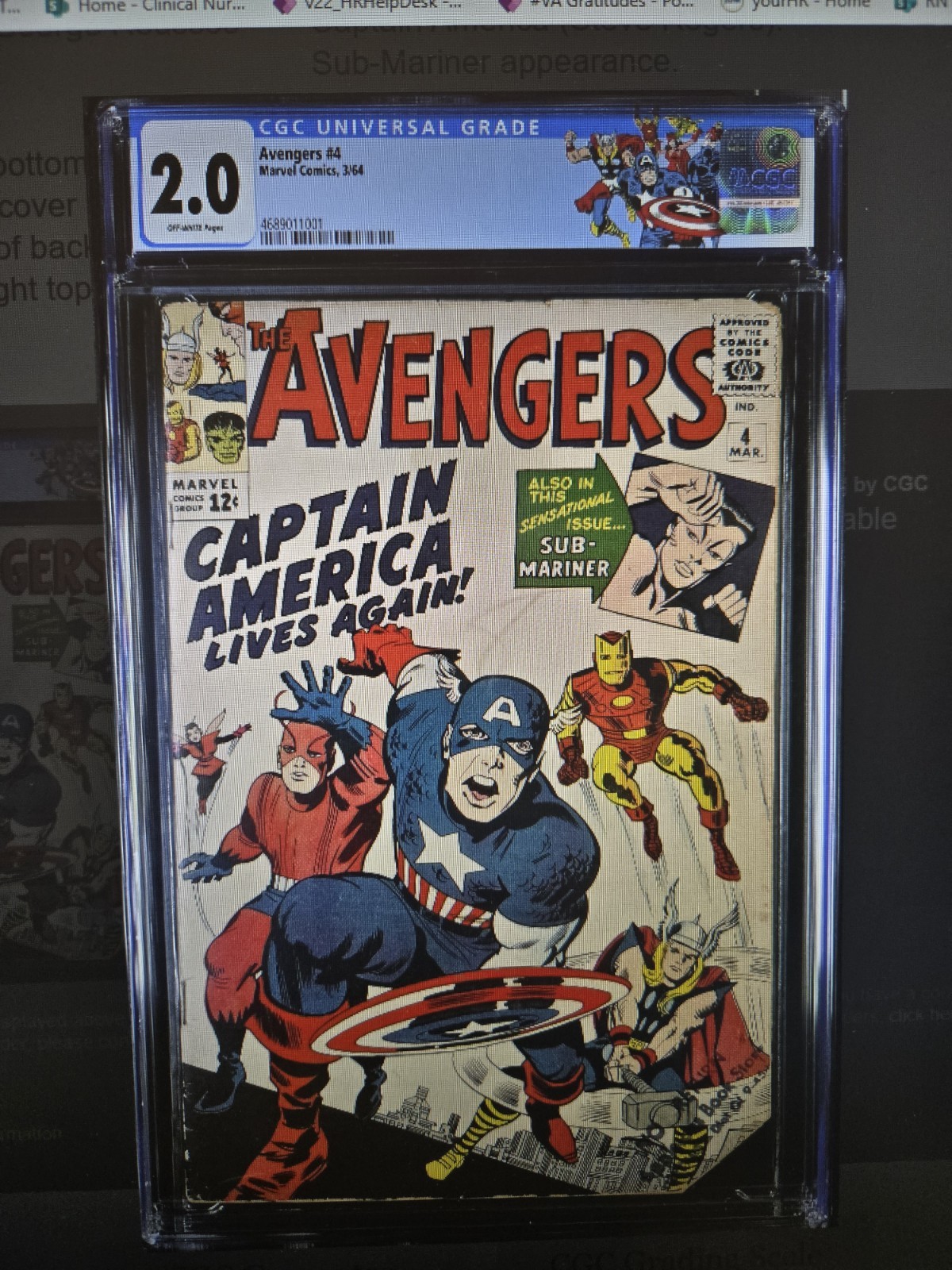 Avengers #4 (1964) CGC 2.0 ⭐ 1st Silver Age Captain America App! ⭐ Marvel Comic