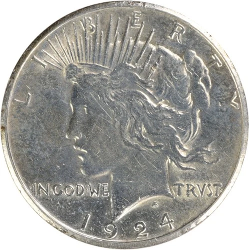 1924-S Peace Silver Dollar AU Uncertified #705