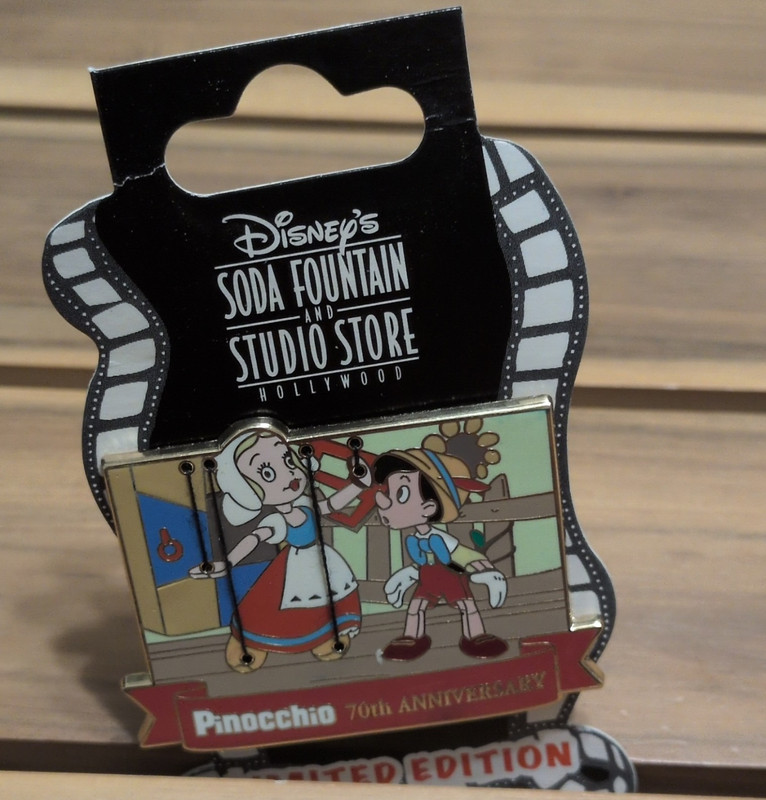 Disney's Soda Fountain Studio Store  Pinocchio 70th Anniv LE 300 Pin 2010