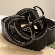 GUCCI GG Marmont wide belt Black leather wide belt 34/85